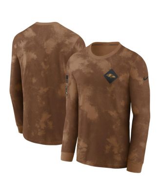 Nike - Men's Brown Baltimore Ravens Salute To Service Long Sleeve T-Shirt