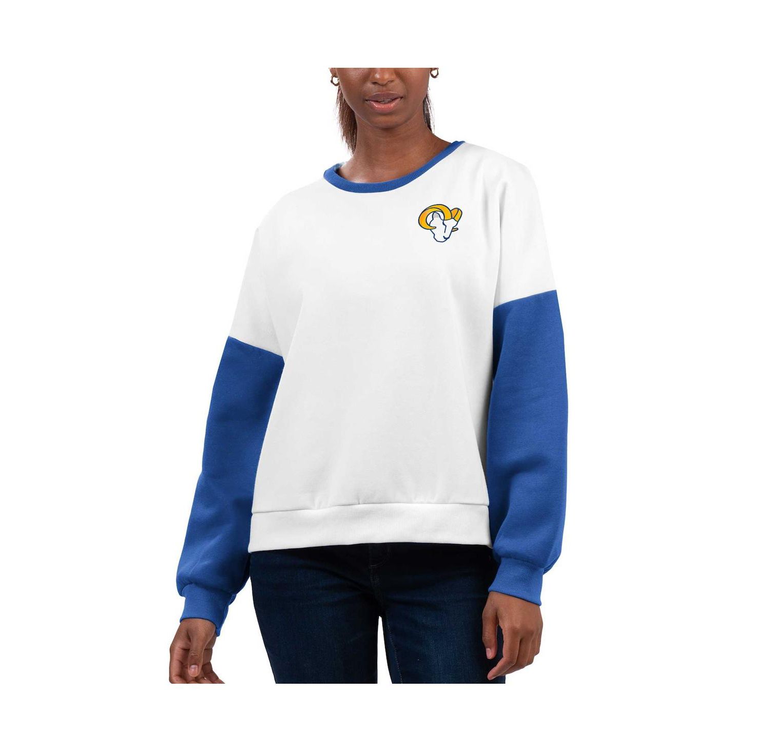 Women's White Los Angeles Rams A-Game Pullover Sweatshirt