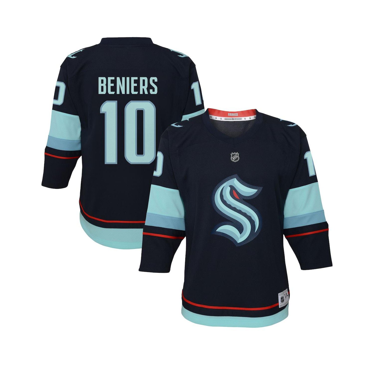 Big Boys and Girls Matty Beniers Navy Seattle Kraken Alternate Replica Player Jersey