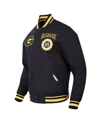 Men's Black Grambling Tigers Crest Wool Full-Zip Jacket