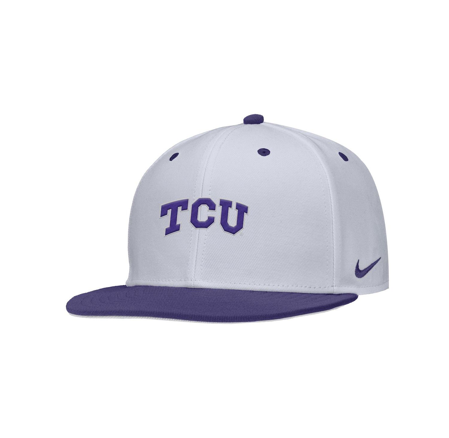 Men's White TCU Horned Frogs On-Field Baseball Performance Fitted Hat