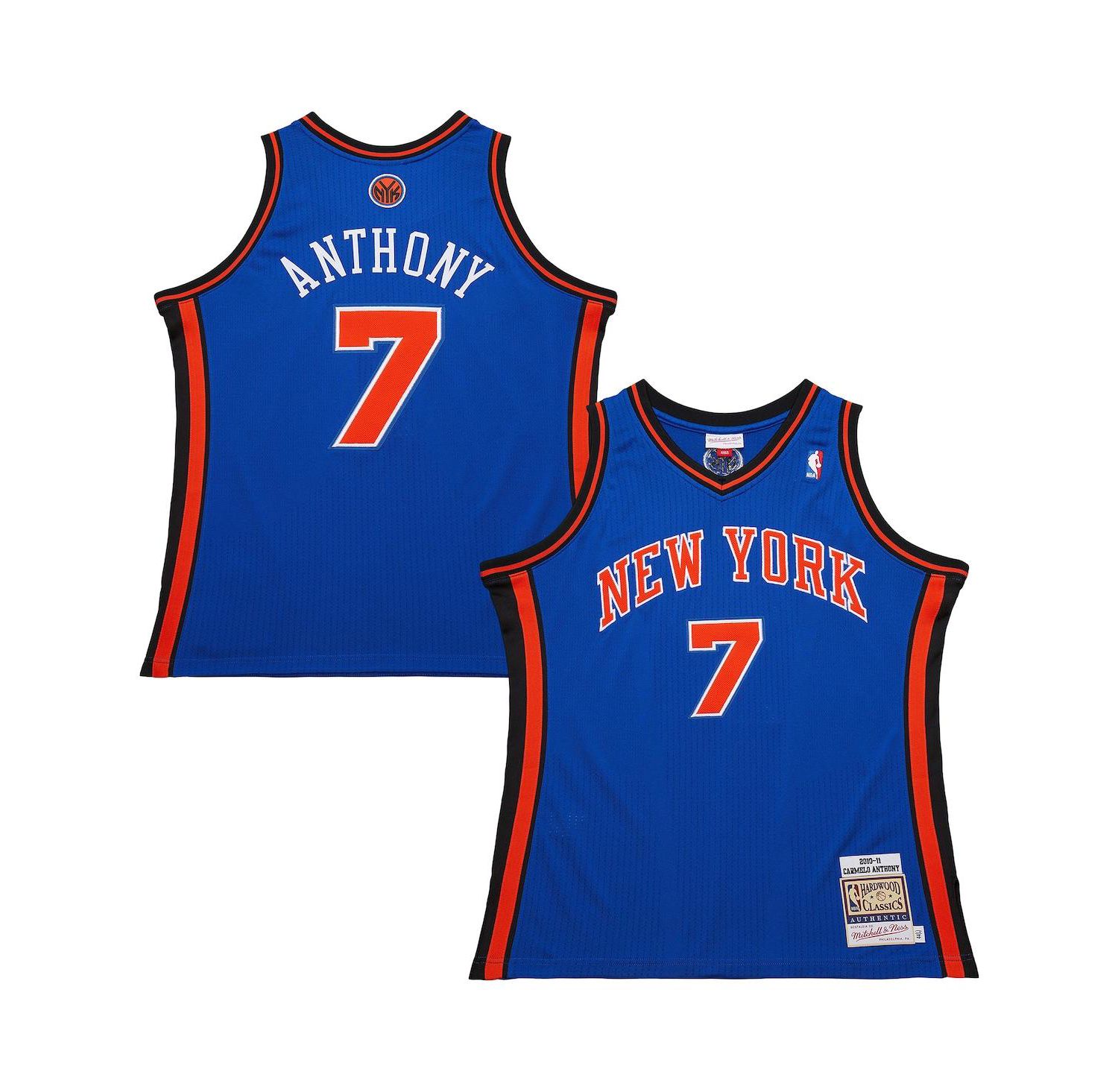 Men's Carmelo Anthony Royal New York Knicks 2010/11 Hardwood Classics Authentic Jersey