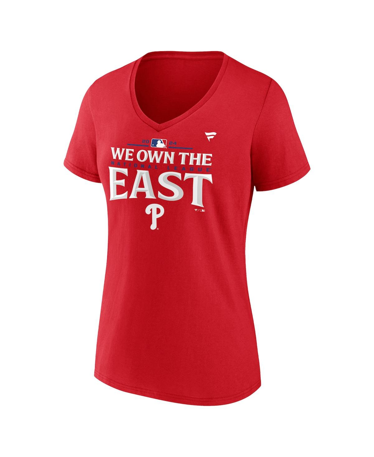 Fanatics Women's Red Philadelphia Phillies 2024 Nl East Division Champions Plus Size Locker Room T-shirt In Red