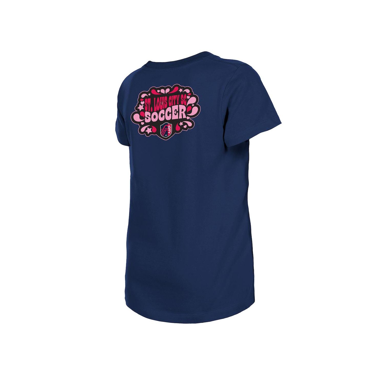 Big Girls Navy St. Louis City SC Bubble Heart T-Shirt