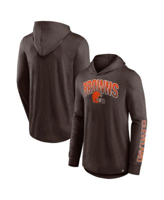 Fanatics - Men's Brown Cleveland Browns Front Runner Long Sleeve Hooded T-Shirt