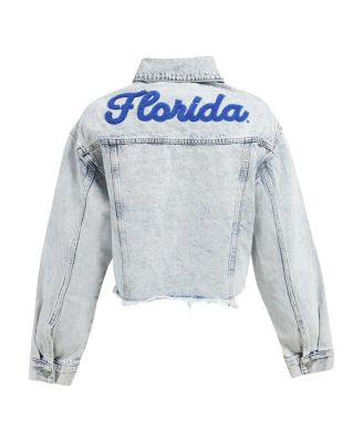 Women's Denim Florida Gators Light Wash Cropped Button-Up Jean Jacket