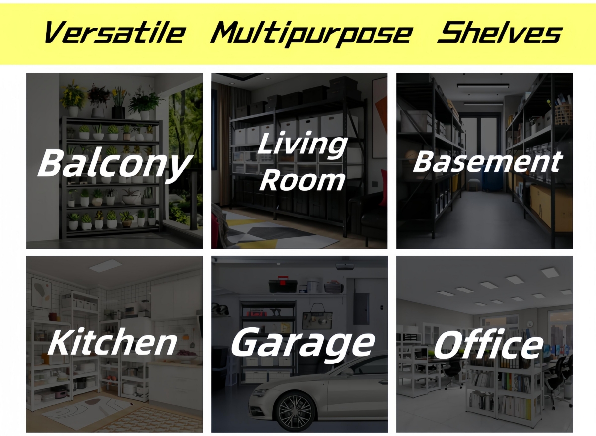 6 Tier Heavy Duty Metal Storage Shelves ,Easy to Assemble ,Adjustable ,Storage Shelves for Basements, Garages and Kitchen,84"H55.1 "W23.6 &#