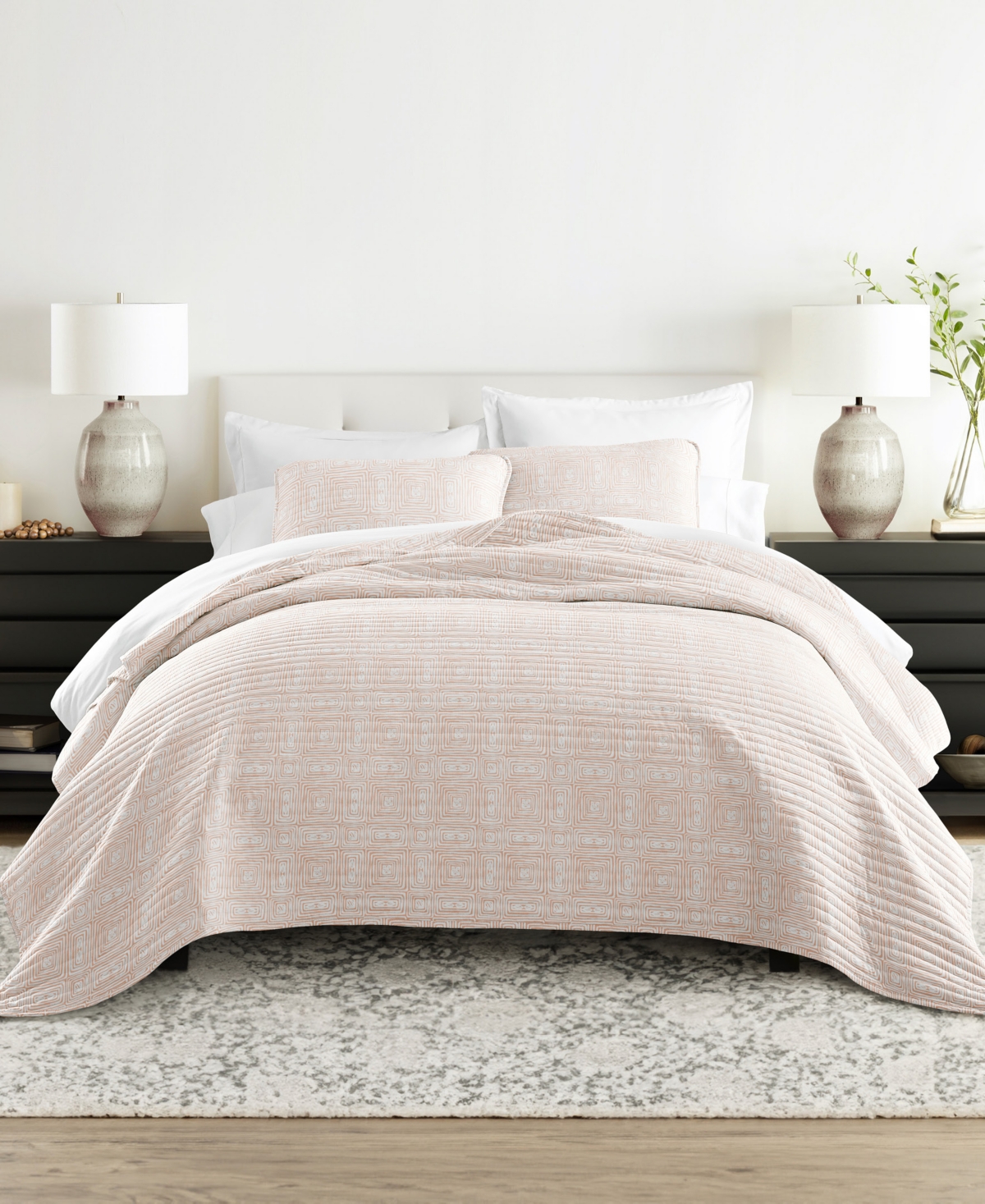 Ienjoy Home Geometric Maze Reversible 3-pc. Quilt Set, King/california King