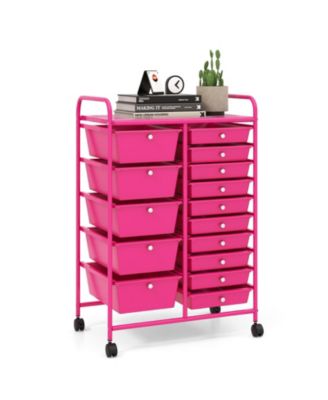 15-Drawer Utility Rolling Organizer Cart with Multi-Use Storage