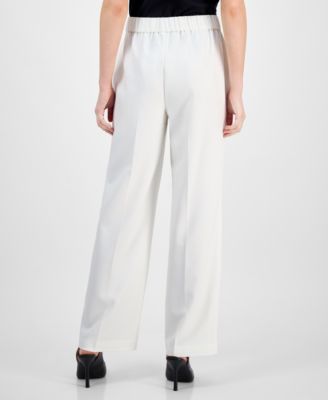 Women's Crepe Two-Button Jacket & Pull-On Pantsuit Set, Regular & Petite