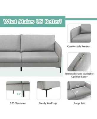 Modern 76 Inch Loveseat Sofa Couch for Apartment Dorm with Metal Legs