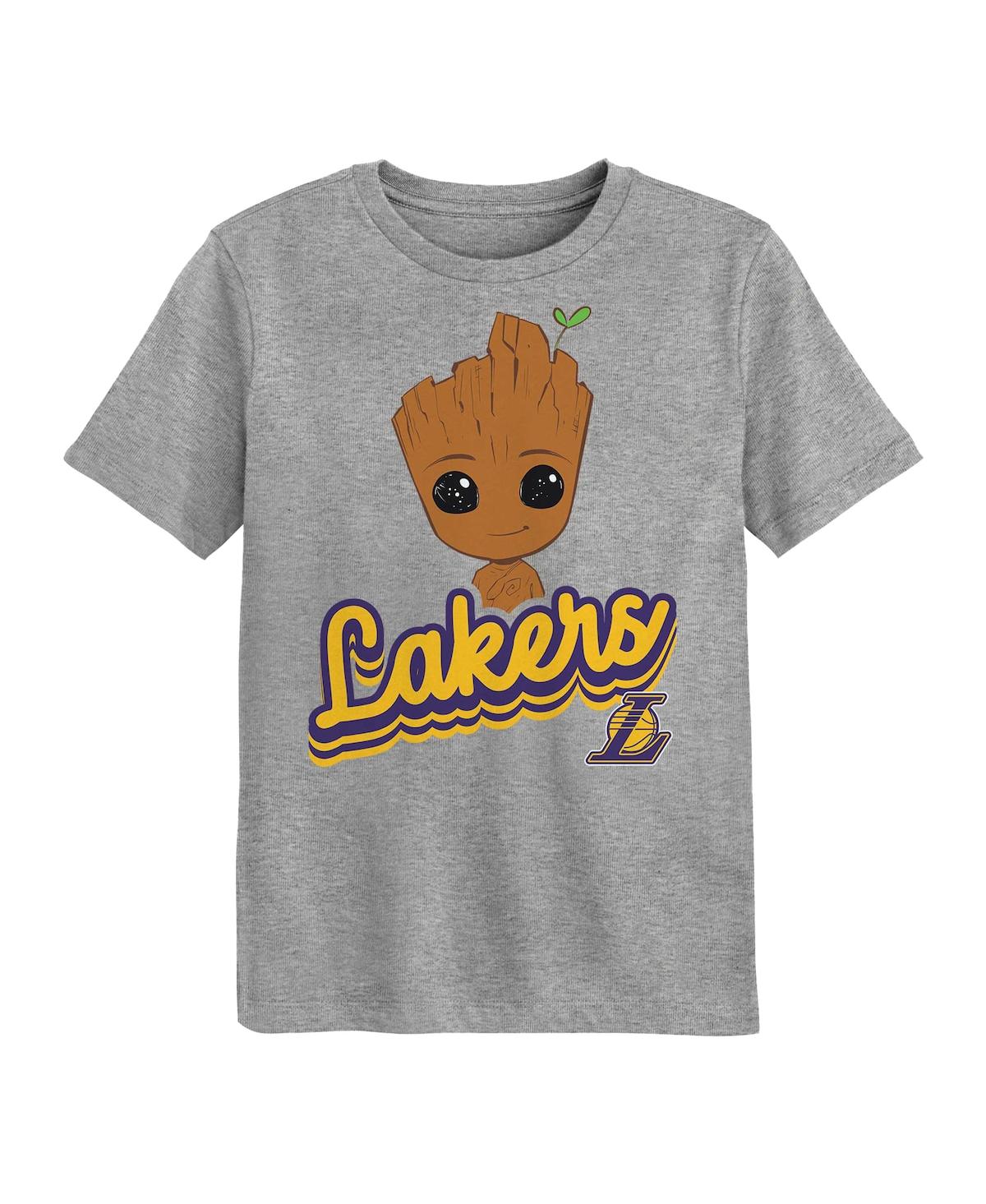 Outerstuff Preschool 2-piece Los Angeles Lakers Guardians Of The Galaxy T-shirt Set In Heather Gray