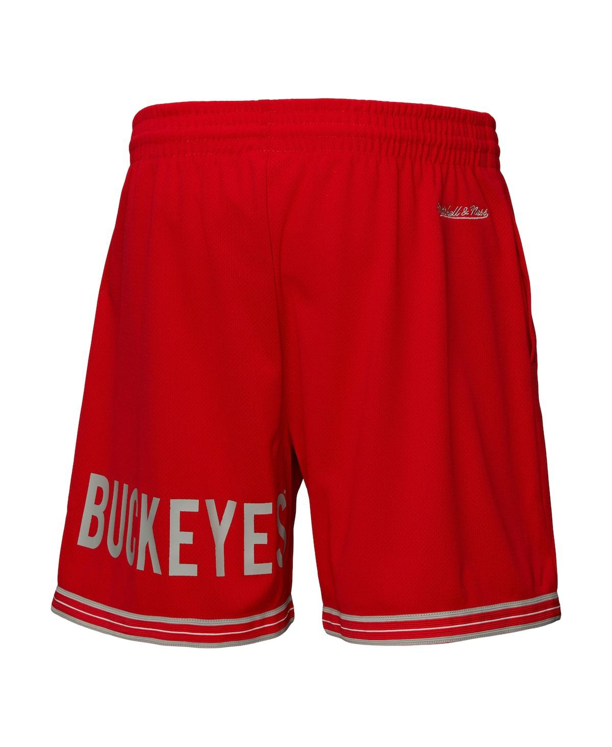 Mitchell & Ness Scarlet Ohio State Buckeyes Team Origins Mesh Shorts In Scarlet