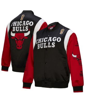 Mitchell & Ness - Men's and Women's Black Chicago Bulls Vintage Team Origins Satin Full-snap Jacket