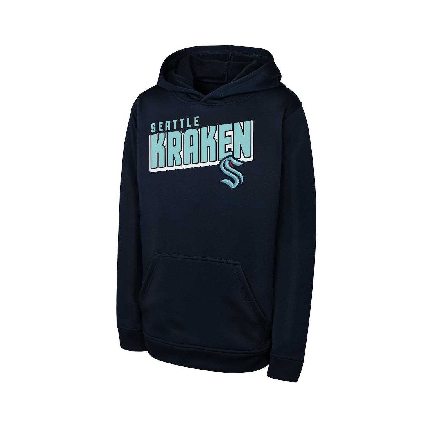 Big Boys and Girls Deep Sea Blue Seattle Kraken Cyber Punk Performance Hoodie
