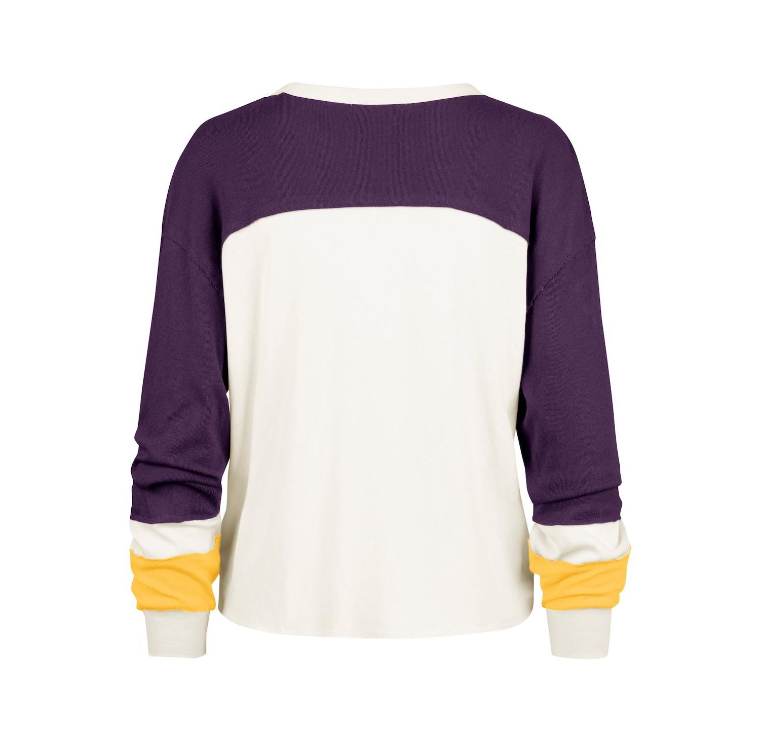 Women's Cream Los Angeles Lakers Curve Raglan Long Sleeve T-Shirt