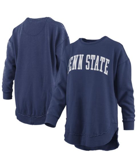 Женский свитшот Pressbox Navy Penn State Nittany Lions Melange Poncho Vintage Fleece Long Sleeve Pullover