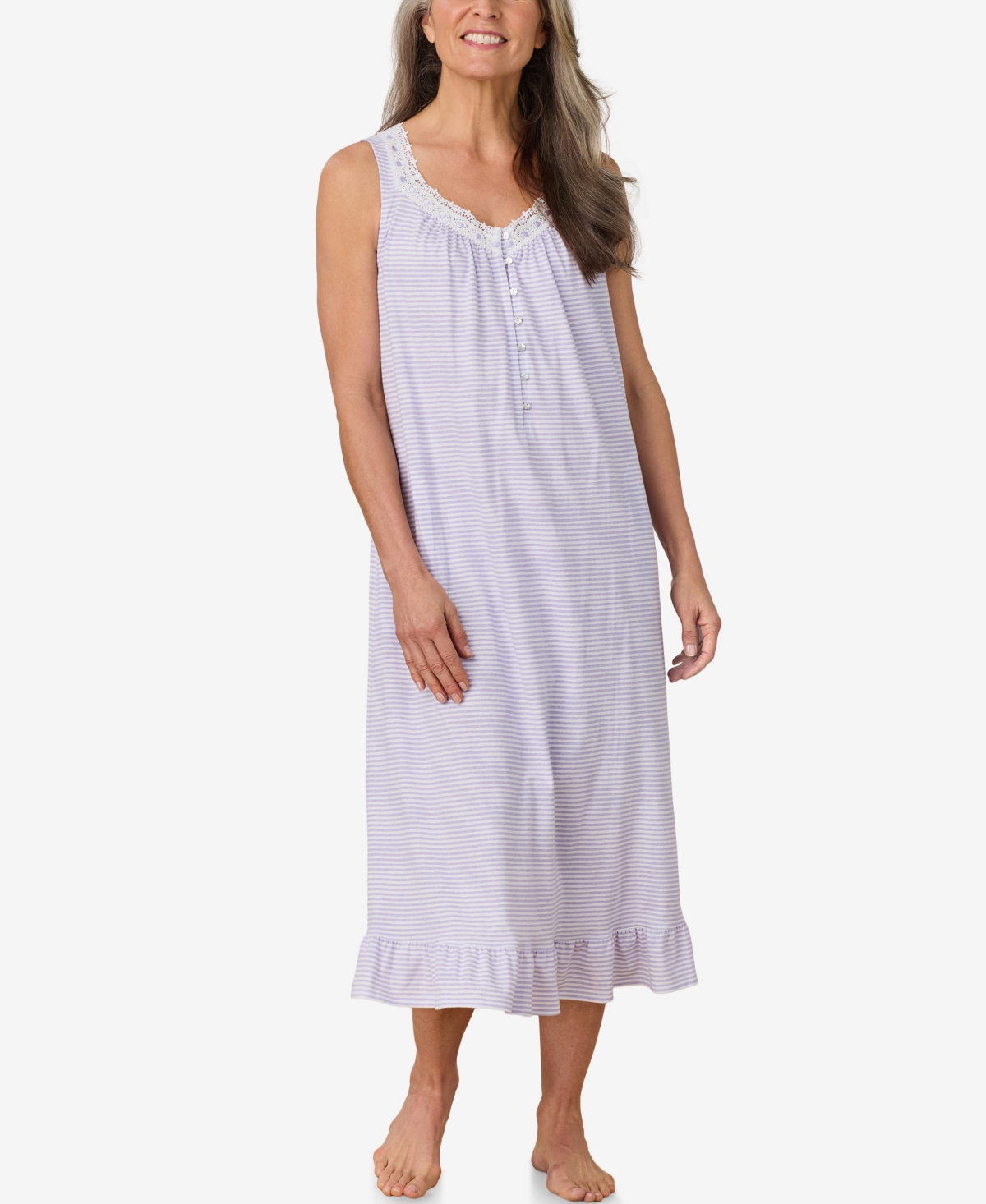 Women's Sleeveless Ballet Floral Nightgown - White floral