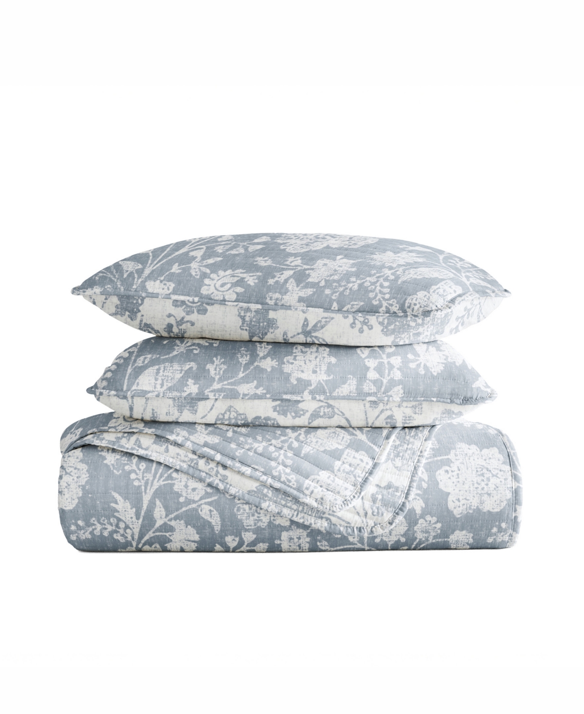 Ienjoy Home Textured Floral Reversible 3-pc. Quilt Set, Full/queen