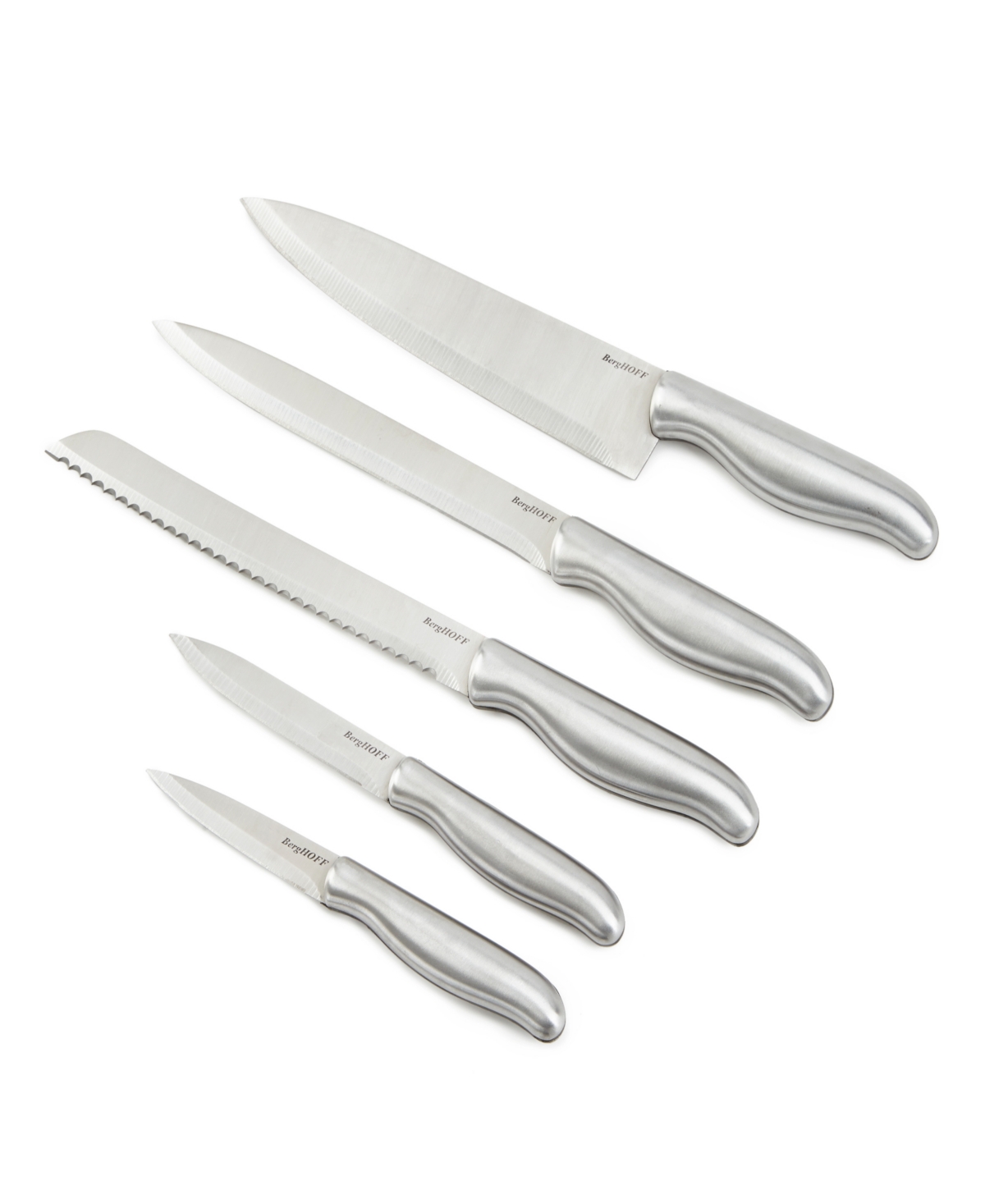 Berghoff Dina Entity 6-piece Knife Block Set In Silver
