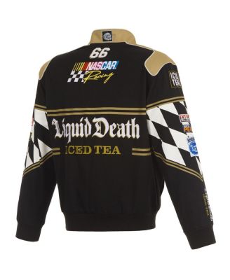 Men's Black NASCAR Liquid Death Full-Snap Twill Uniform Jacket