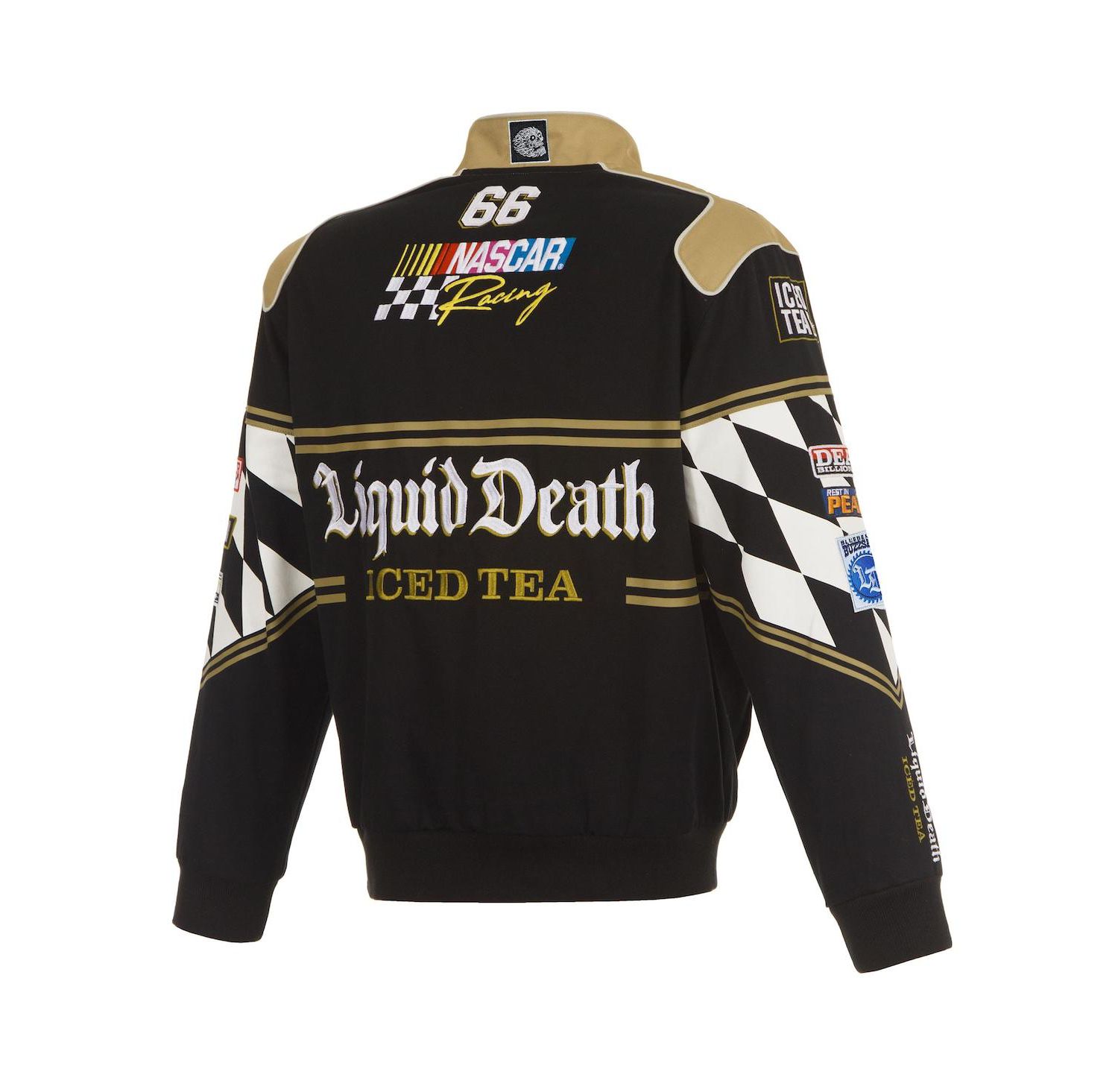 Men's Black NASCAR Liquid Death Full-Snap Twill Uniform Jacket