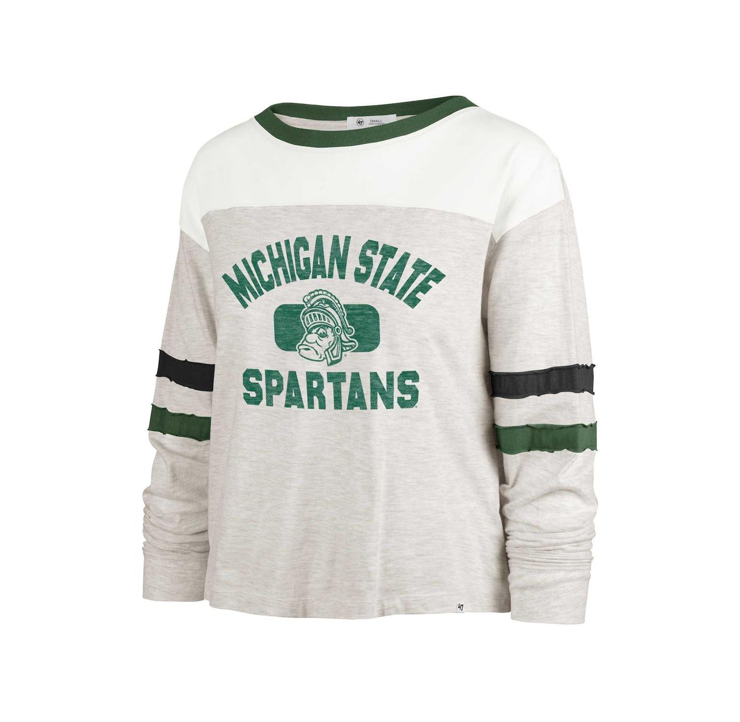 Women's Oatmeal Michigan State Spartans Vault All Class Lena Long Sleeve T-Shirt