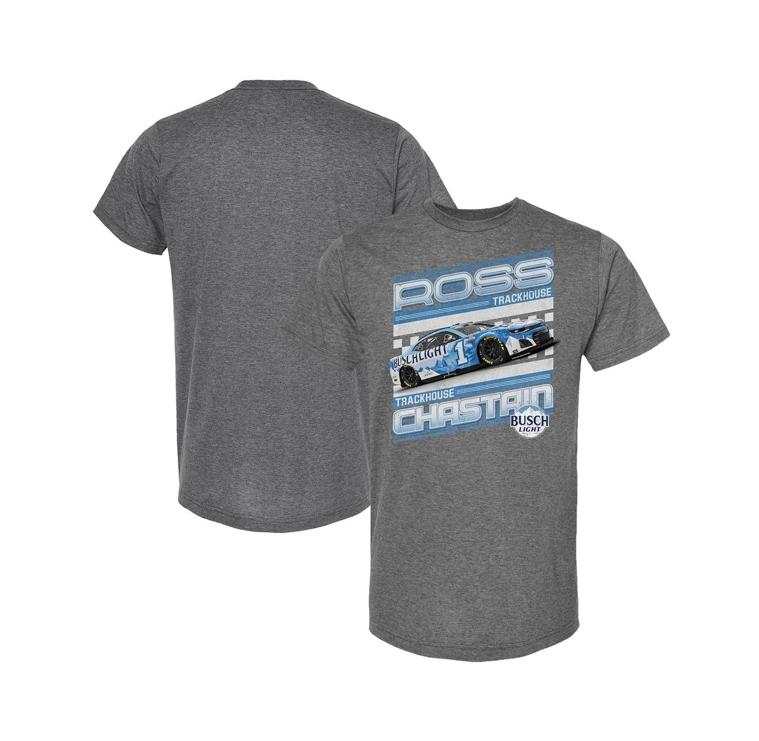 Men's Heather Charcoal Ross Chastain Busch Light Car T-Shirt
