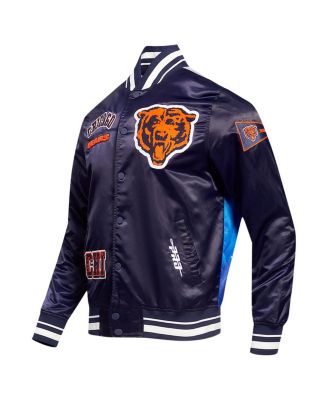 Men's Navy Chicago Bears Sublimated Satin Full-Snap Jacket
