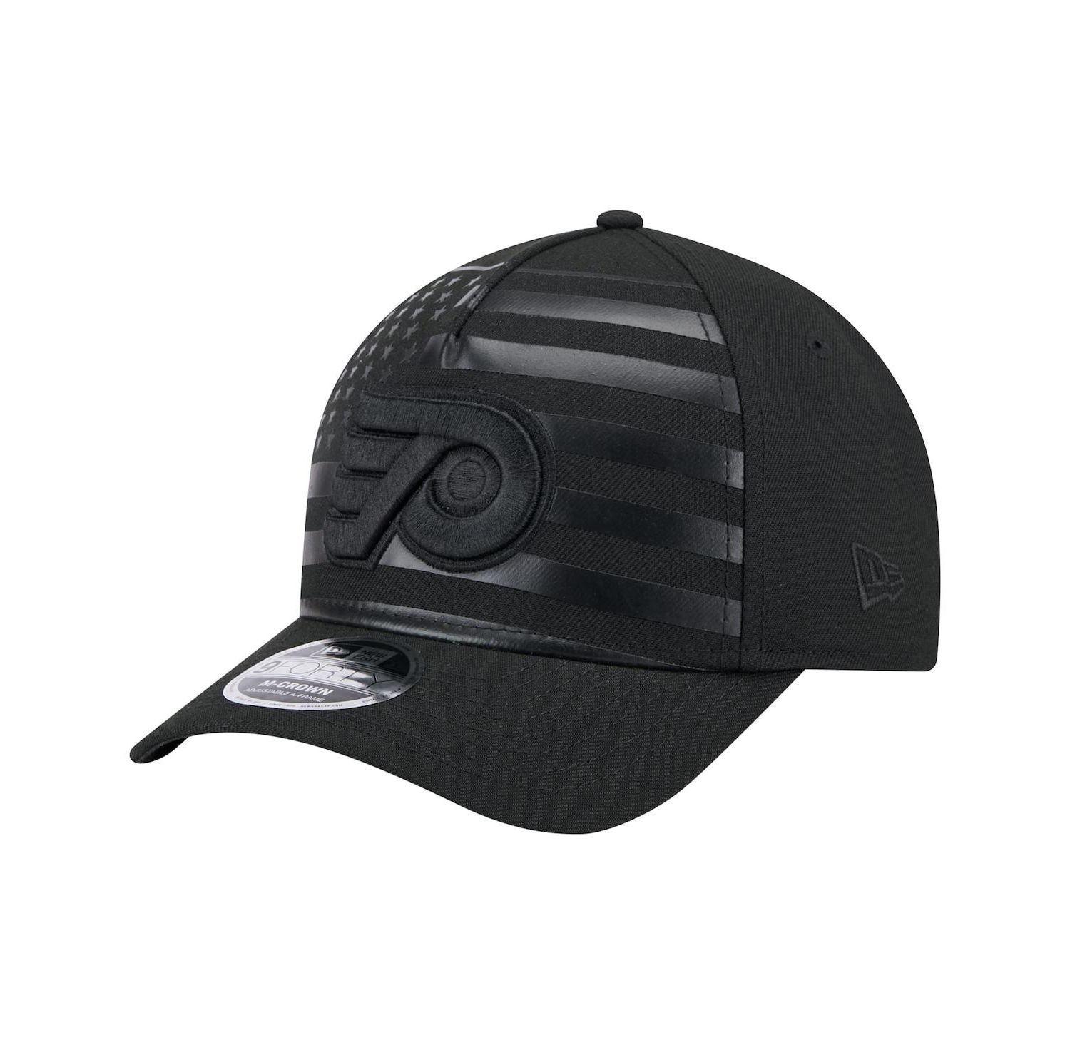 Men's Black Philadelphia Flyers Game Day Stealth Flag 9FORTY A-Frame Adjustable Hat