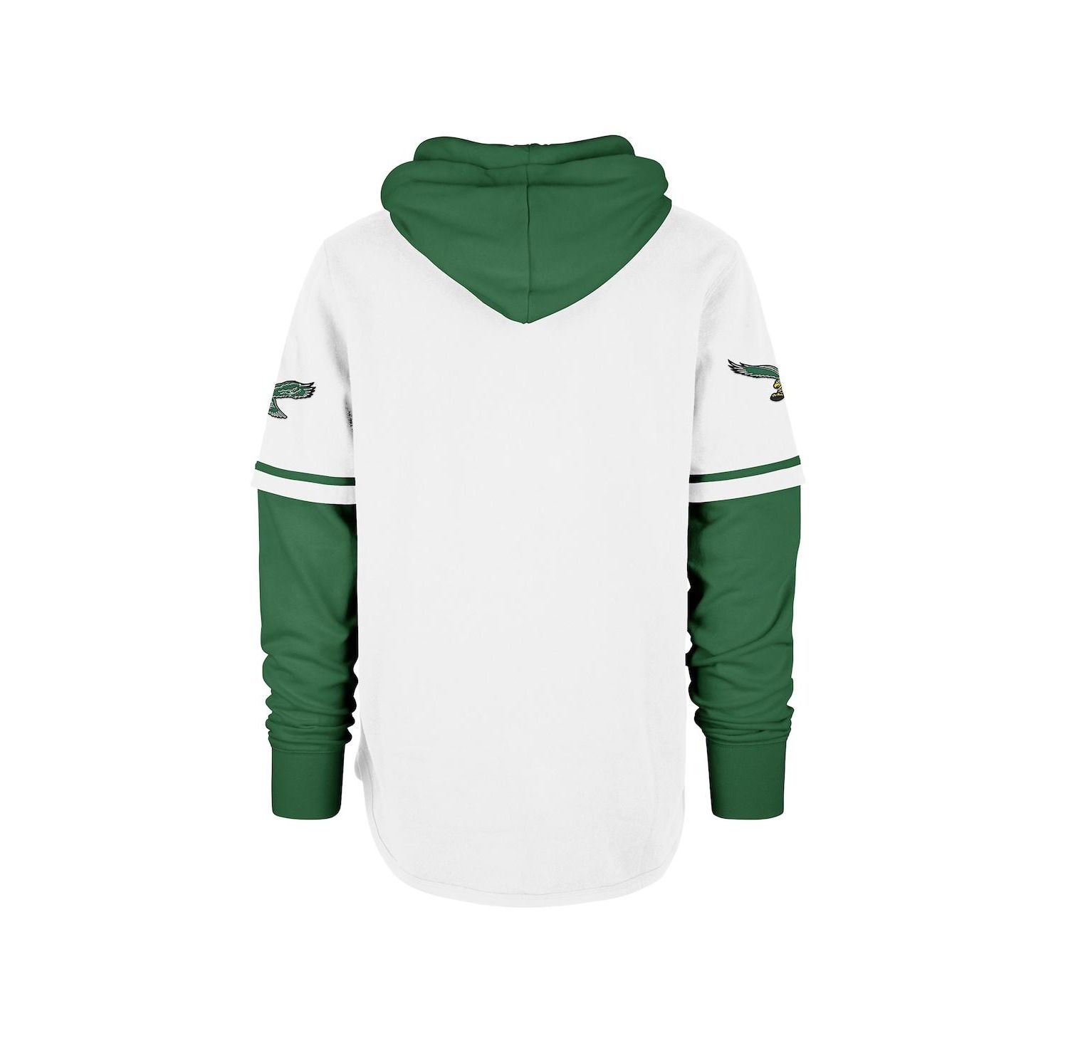 Men's White Philadelphia Eagles Throwback Shortstop Pullover Hoodie
