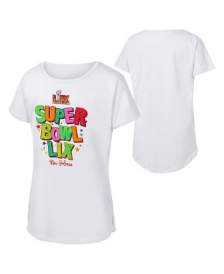 Outerstuff - Big Boys and Girls White Super Bowl LIX Funky Boxy T-Shirt