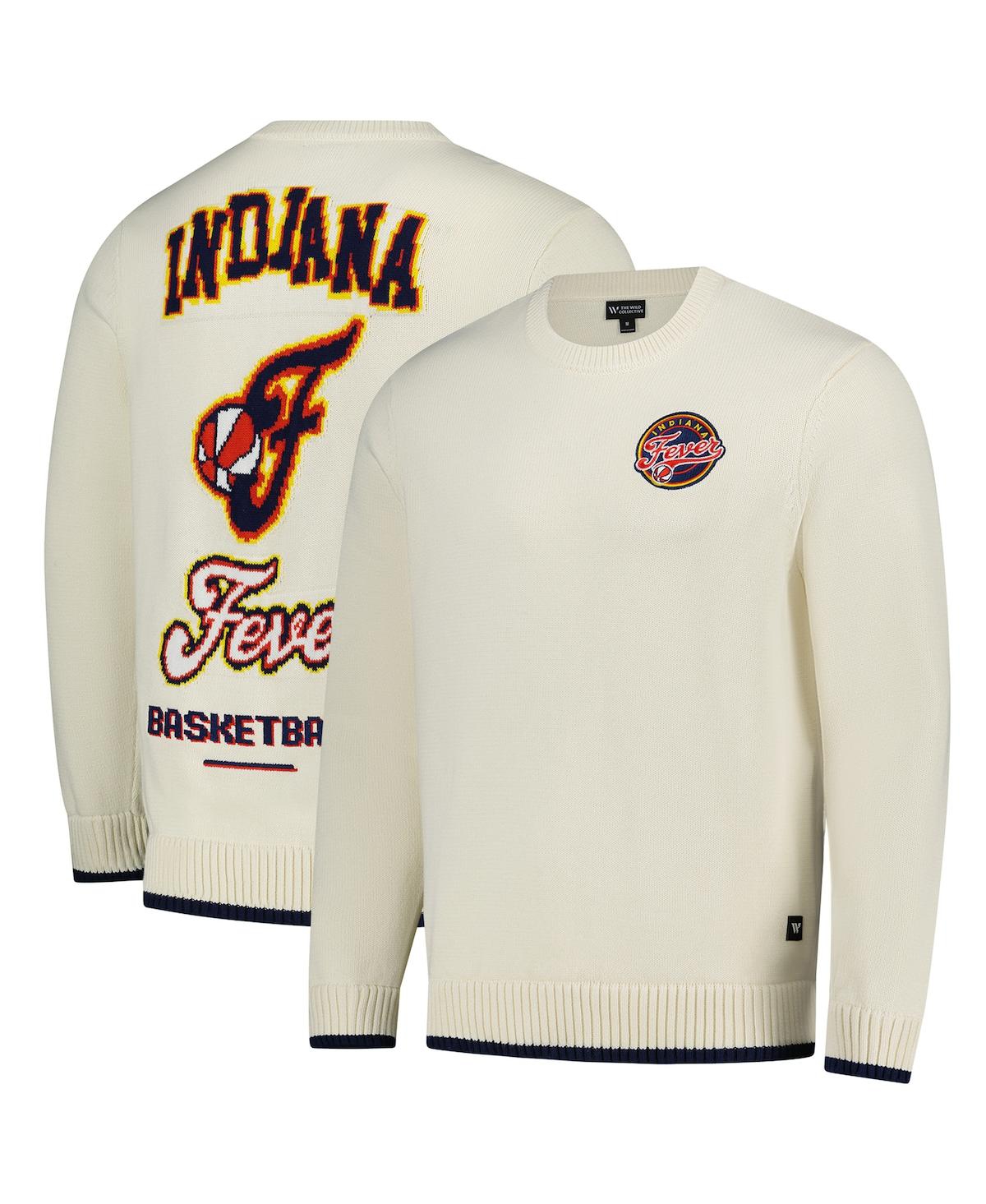 Men's and Women's Cream Indiana Fever Jacquard Pullover Sweater - Cream