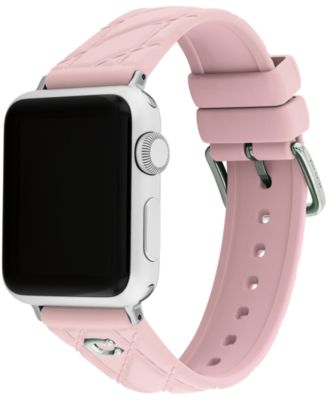 Women's Quilted Pink Silicone Apple Watch Strap 38mm, 40mm, 41mm
