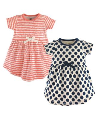 Baby Girls Natural Cotton Dresses Featuring Both Short and Long Sleeves