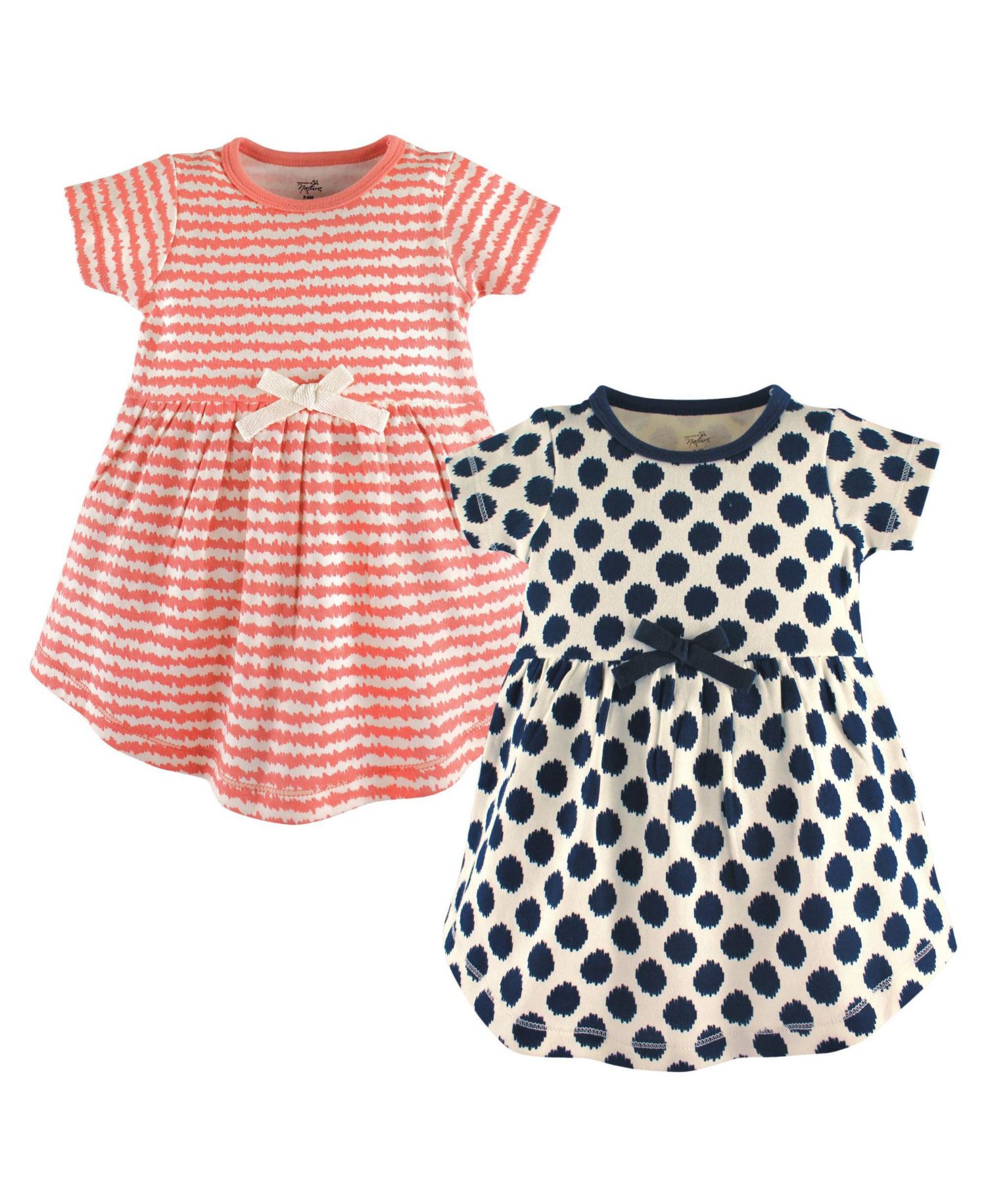 Baby Girls Natural Cotton Dresses Featuring Both Short and Long Sleeves