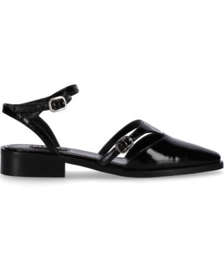Aveline Black Leather Ballet Flats
