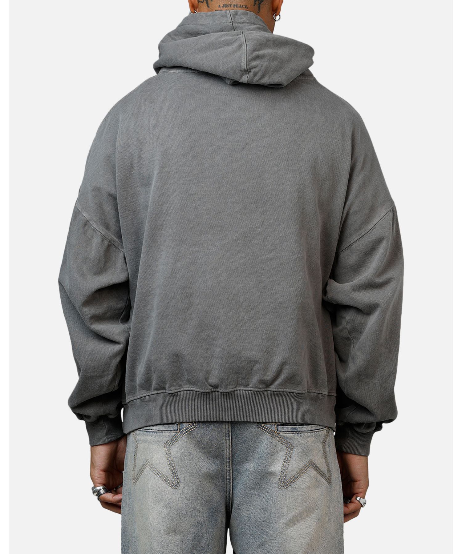 Men's Tagged Hoodie Sweatshirt - Washed Charcoal M