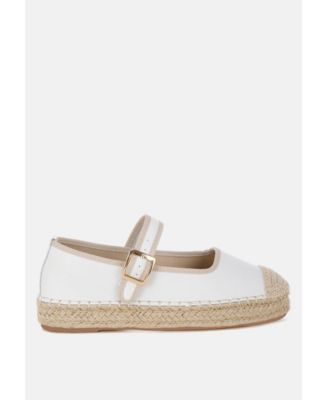 Ostac Genuine Leather Mary Jane Espradrilles