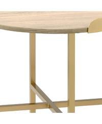 Round Wood End Table – Functional Tray Top with Metal Accent