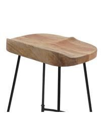 Industrial Barstool – Backless Mango Wood Seat with Metal Frame