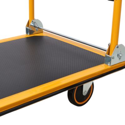 Foldable Platform Push Hand Truck Cart, 880 lbs. Weight Capacity, 2 Swivel Brake Wheels