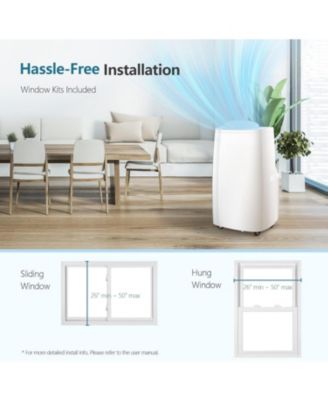 14,000 BTU Portable AC, 3-in-1 (Cooling/Dehumidifier/Fan), Remote, Quiet, Cools 700 sq.ft