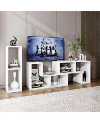 3 Pieces Adjustable TV Stand for TVs up to 65 Inch with Shelves