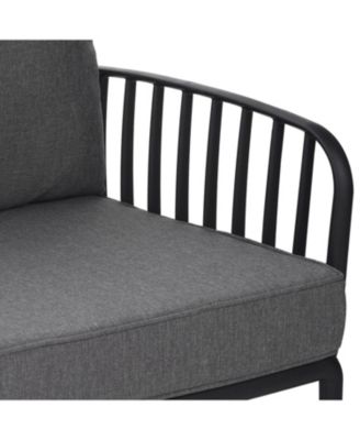 Streamdale Outdoor Club Chairs (Set of 2), Modern, Waterproof Cushions, Black/Gray