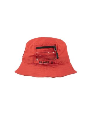 Men's Black Swordsman Red Bucket Hat-OSFA