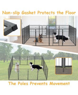 Dog Playpen Outdoor, 16 Panels Dog Pen 40" Height Dog Fence Exercise Pen with Doors for Large/Medium/Small Dogs, Portable Pet Playpen for Yard, RV, Camping, Hammer Paint Finish