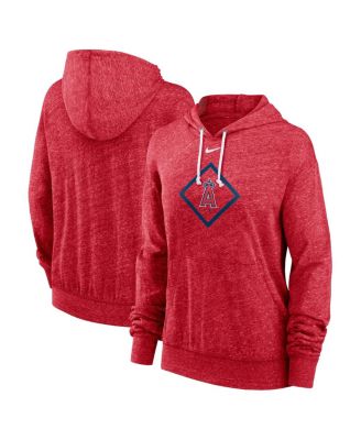 Women's Red Los Angeles Angels Diamond Icon Gym Vintage Lightweight Hooded Top