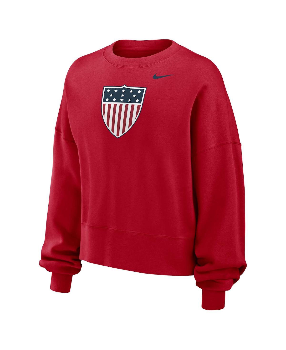 Nike Women's Red Team Usa Phoenix Fleece Pullover Sweatshirt In Red