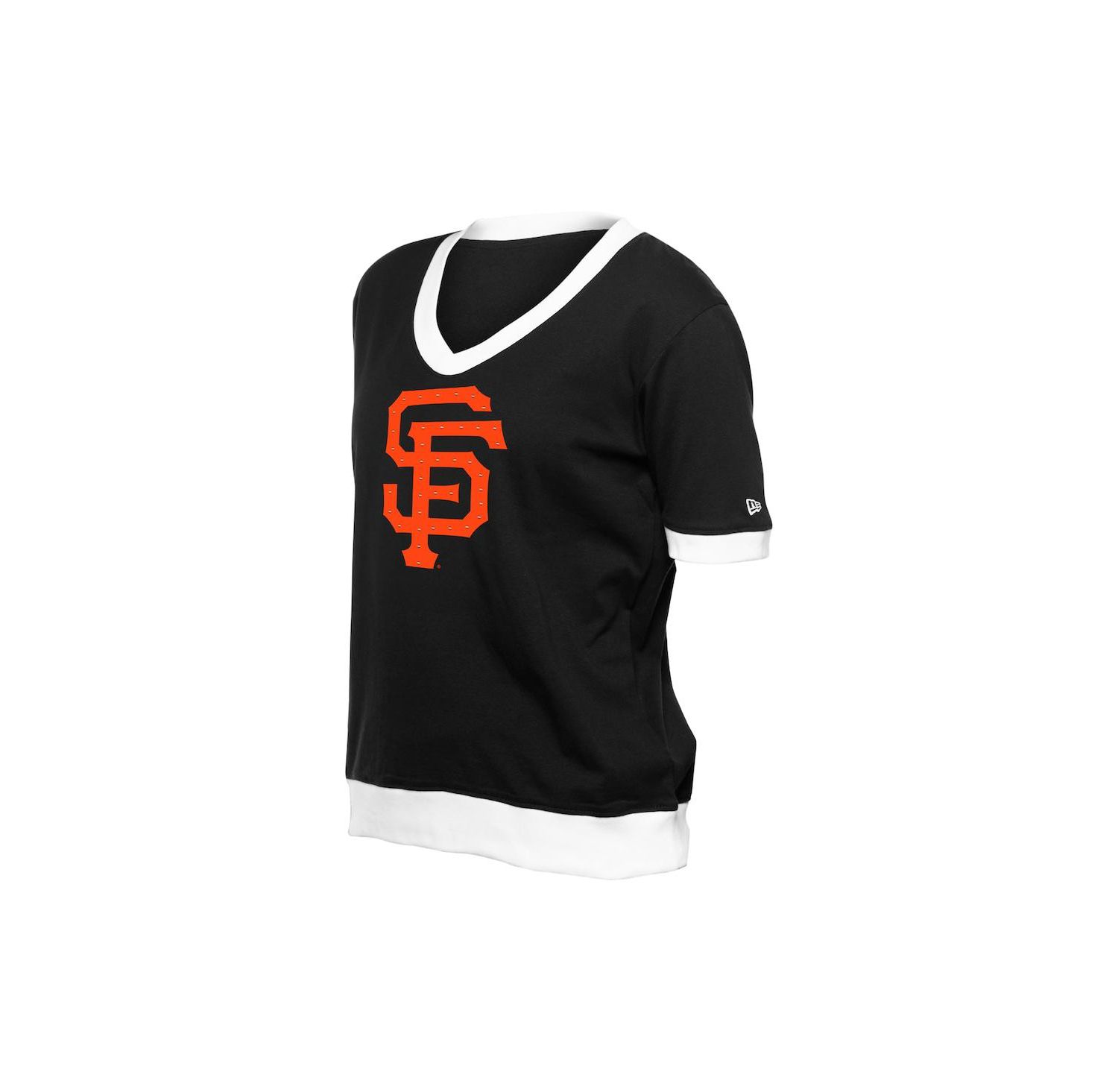 Women's Black San Francisco Giants Game Day Rhinestone V-Neck T-Shirt